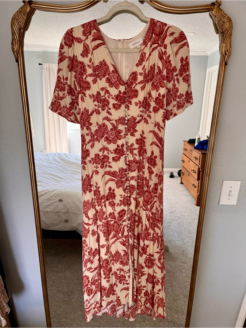 Bone Lia Floral Midi dress in Rust